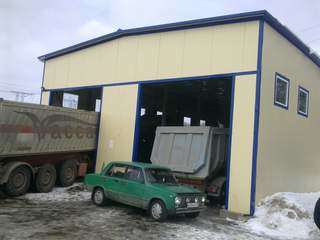 Быстровозводимый гараж для грузовиков 17х10,4х5,2м